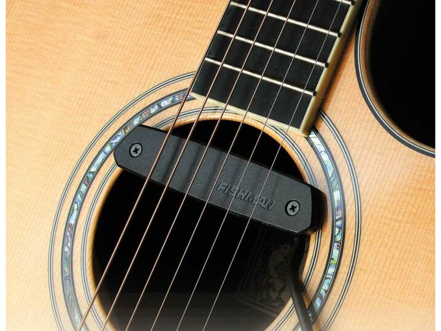 Fishman Neo-D pickup mounted in a guitar soundhole